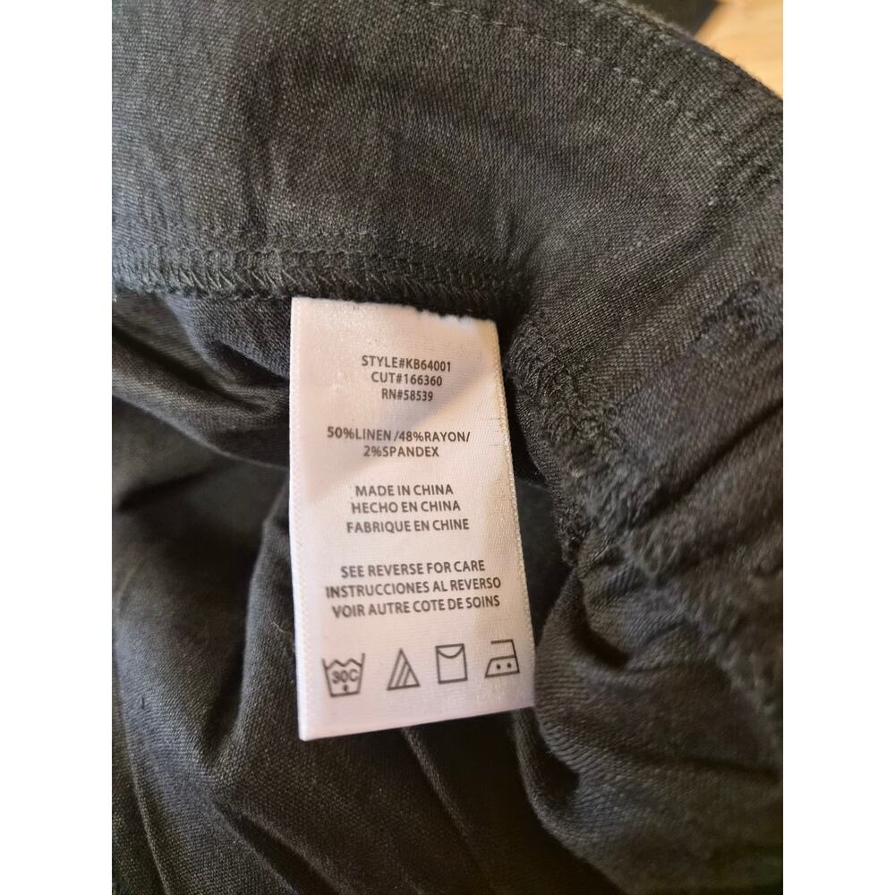 NWT KUT Linen Pants Women's Size M Black Wide Leg High Rise Trouser (1355) - Picture 10 of 13
